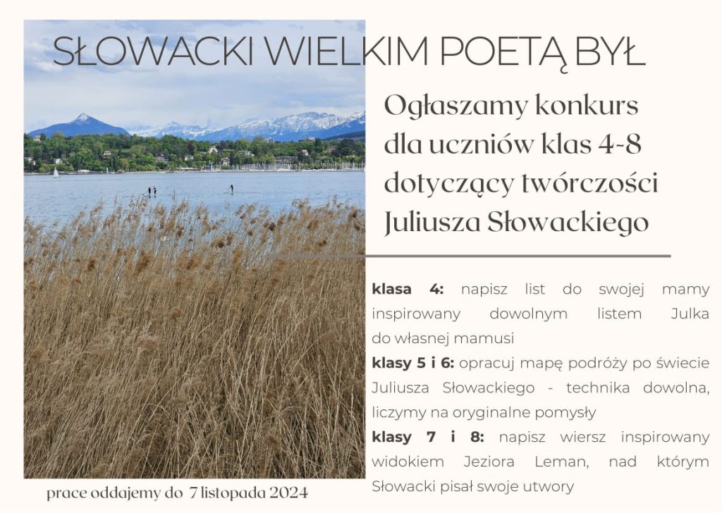 Słowacki wielkim poetą był – konkurs