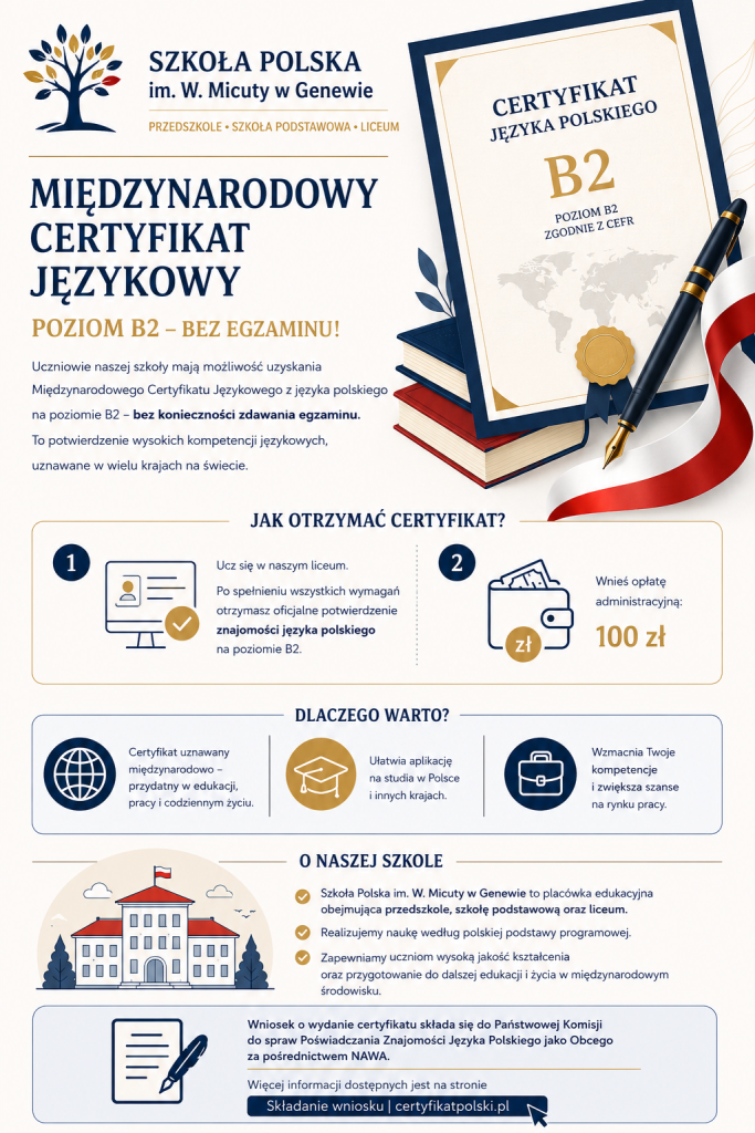 Uzyskaj certyfikat językowy z j. polskiego na poziomie B2